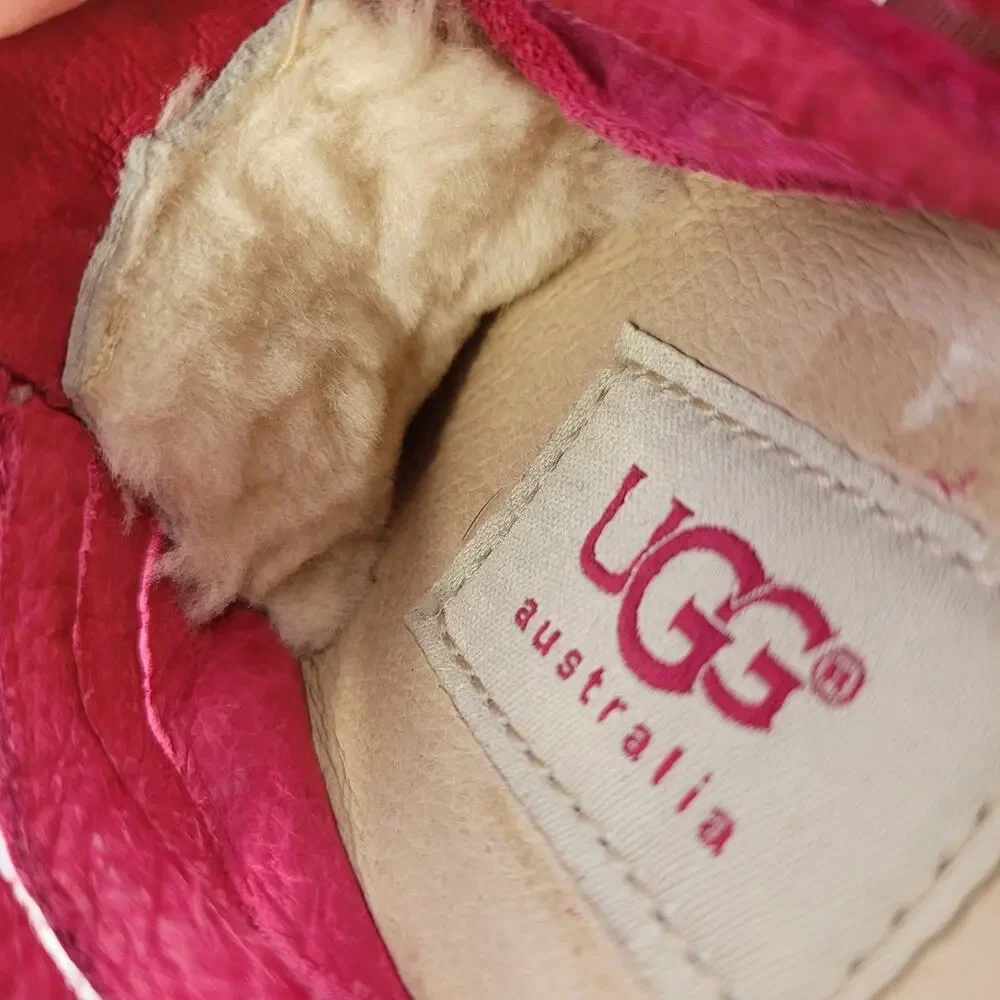 UGG Bright Barbiecore Pink Suede Tippie Espadrilles size 6